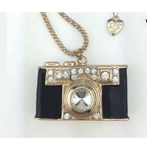 COPY - Betsey Johnson Black Enamel Camera Necklace